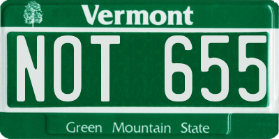 VT license plate NOT655