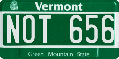 VT license plate NOT656