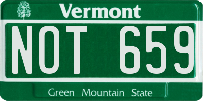 VT license plate NOT659