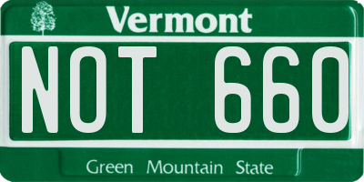 VT license plate NOT660