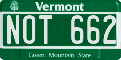 VT license plate NOT662
