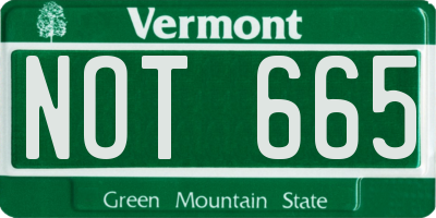 VT license plate NOT665