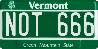 VT license plate NOT666
