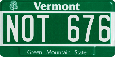 VT license plate NOT676