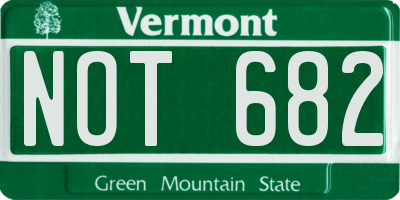 VT license plate NOT682