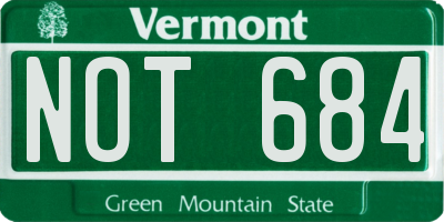 VT license plate NOT684