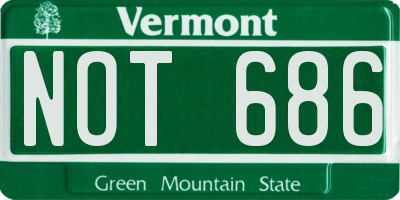 VT license plate NOT686