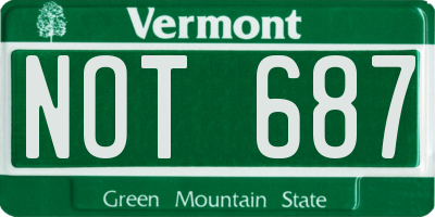 VT license plate NOT687