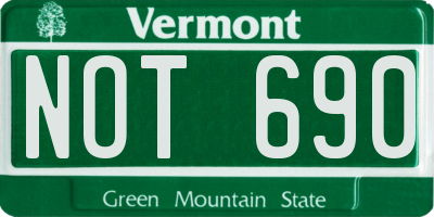 VT license plate NOT690