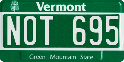 VT license plate NOT695