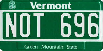 VT license plate NOT696