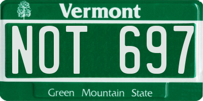 VT license plate NOT697