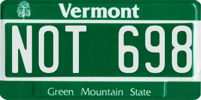VT license plate NOT698