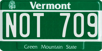 VT license plate NOT709