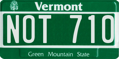 VT license plate NOT710