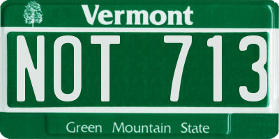 VT license plate NOT713