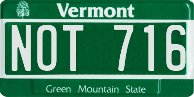 VT license plate NOT716