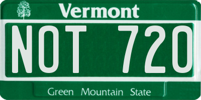 VT license plate NOT720