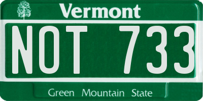 VT license plate NOT733