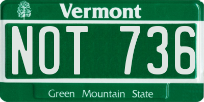 VT license plate NOT736
