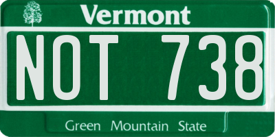 VT license plate NOT738