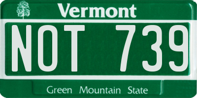 VT license plate NOT739