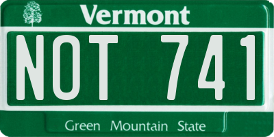 VT license plate NOT741