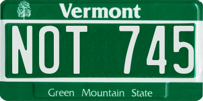 VT license plate NOT745
