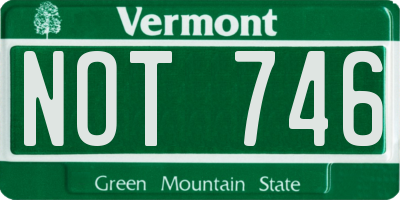 VT license plate NOT746