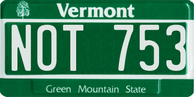 VT license plate NOT753