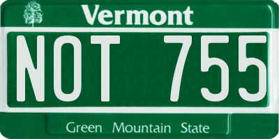 VT license plate NOT755