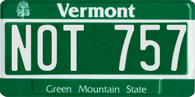 VT license plate NOT757