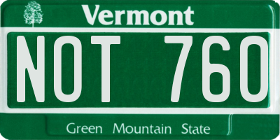 VT license plate NOT760