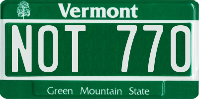 VT license plate NOT770