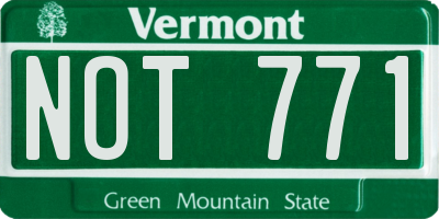 VT license plate NOT771