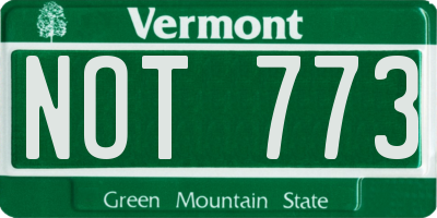 VT license plate NOT773