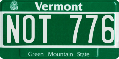 VT license plate NOT776