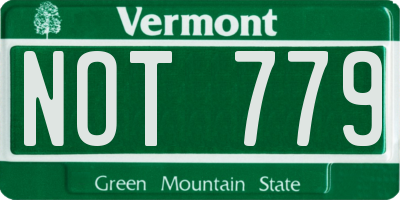 VT license plate NOT779