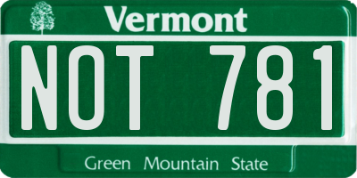 VT license plate NOT781