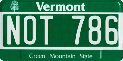 VT license plate NOT786