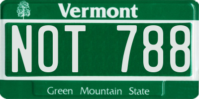 VT license plate NOT788