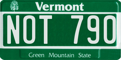 VT license plate NOT790