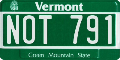 VT license plate NOT791