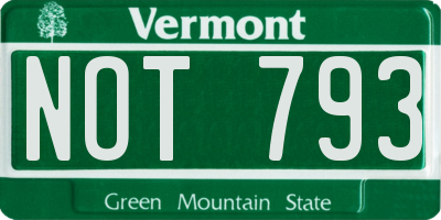 VT license plate NOT793