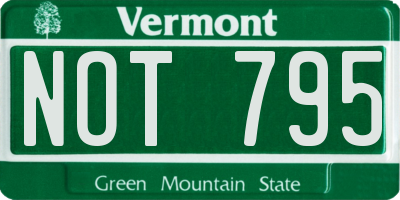 VT license plate NOT795