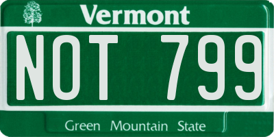 VT license plate NOT799