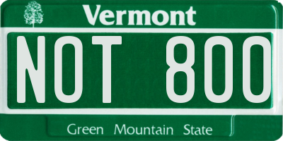 VT license plate NOT800