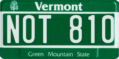 VT license plate NOT810