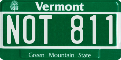 VT license plate NOT811