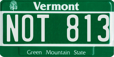 VT license plate NOT813